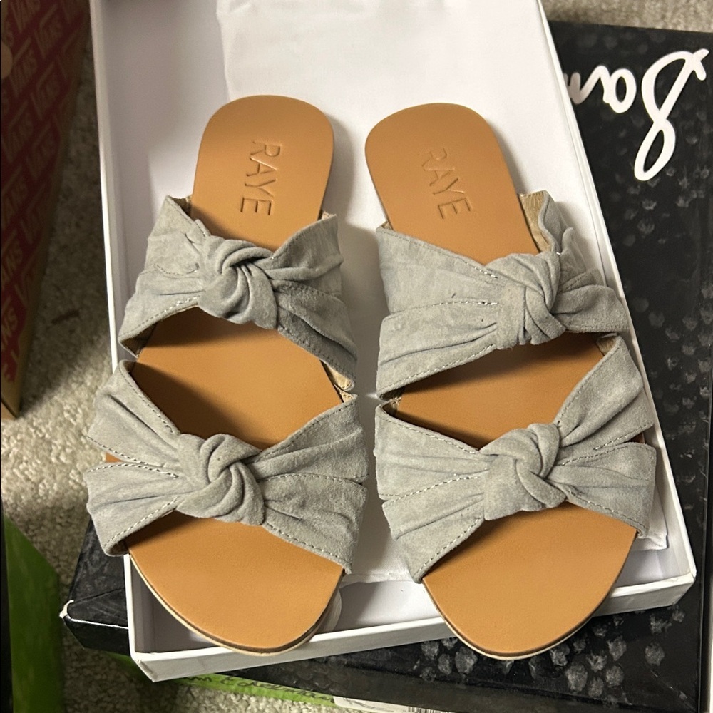 RAYE Women's Knotted Sandals in Light Gray